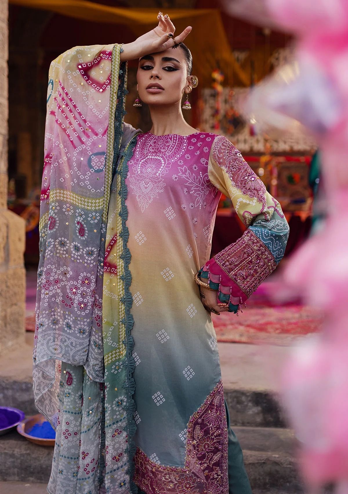 Lawn Collection - Nureh - Bazaar - Hand Embellished - NS24#134