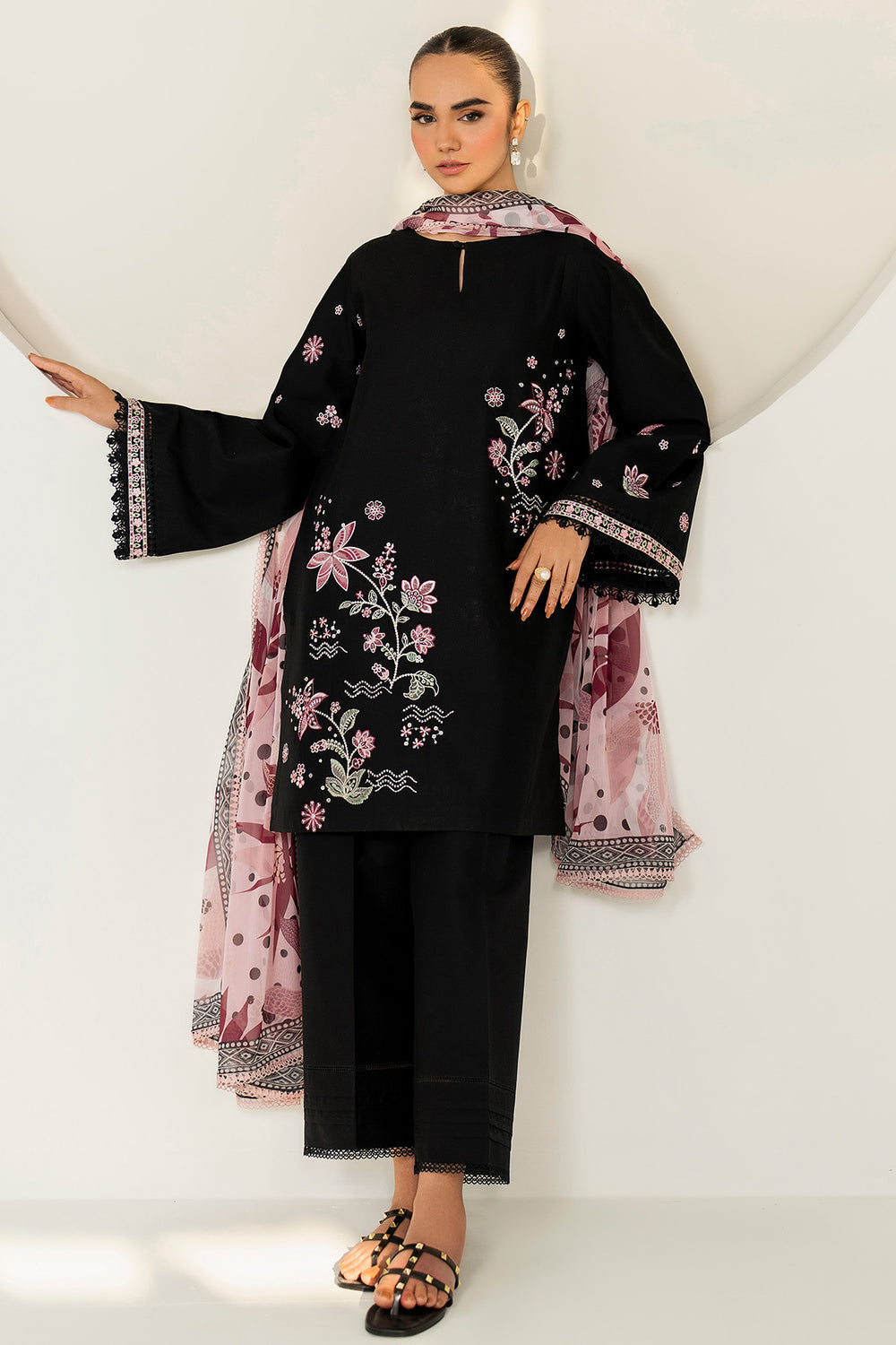 Farasha | Thread Lines Embroidered | Floral Meadow - Official Farasha stockist in UK - Sakeena London