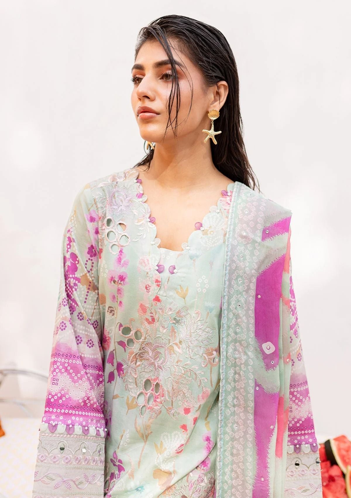 Lawn Collection - Nureh - Gardenia - Embroidered 24 - NS#136