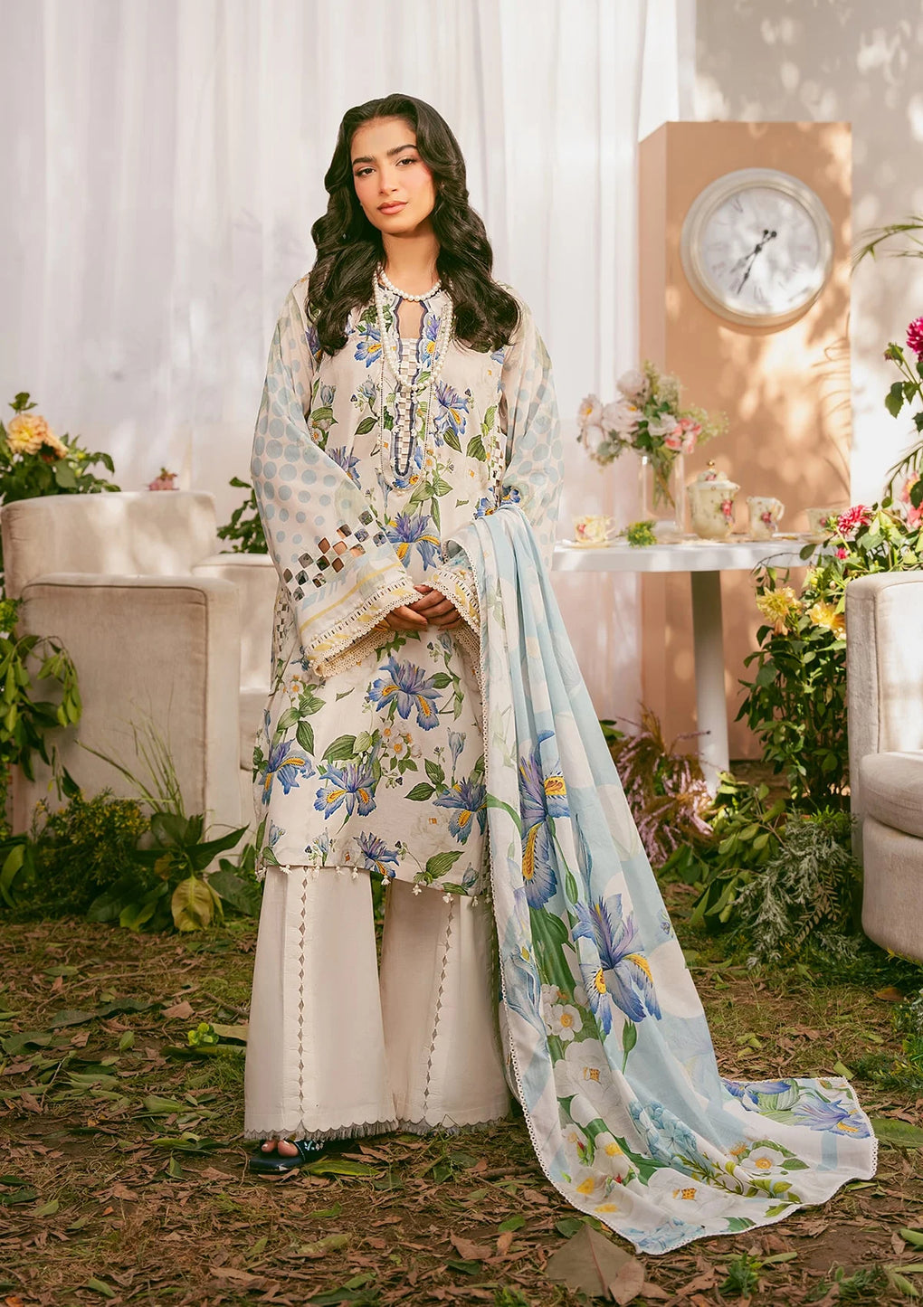 Elaf Premium | Prints 25 | EPS-6A IVORY PETALS - Official Elaf Premium stockist in UK - Sakeena London