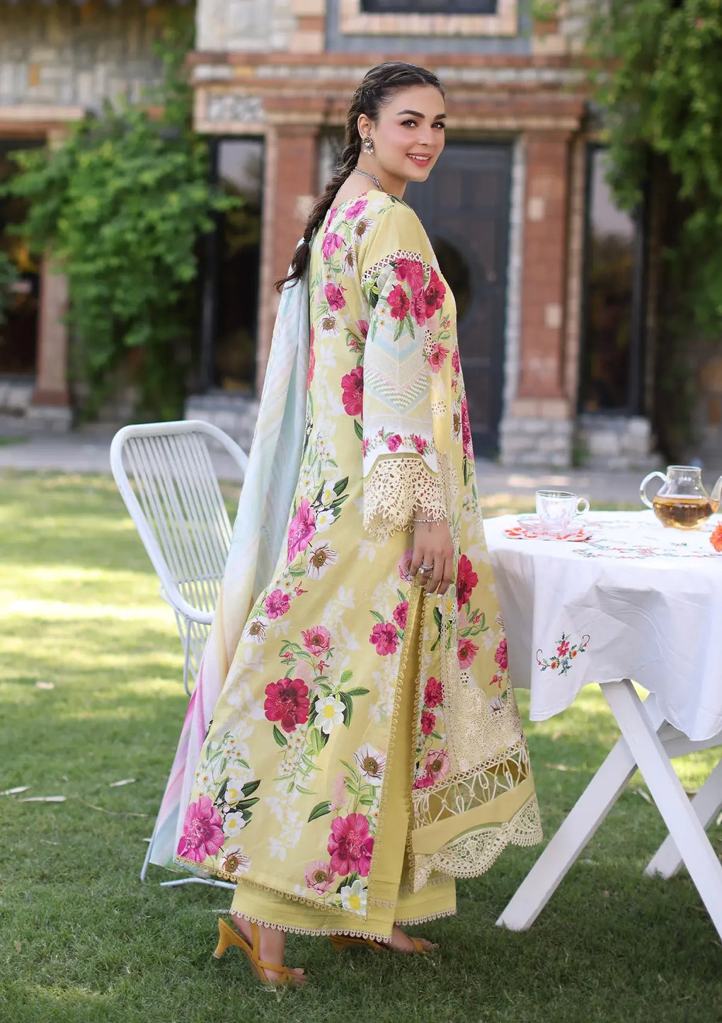 Elaf Premium | Prints Chikankari 24 | 06A SUNSHINE BOUQUET - Official Elaf Premium stockist in UK - Sakeena London