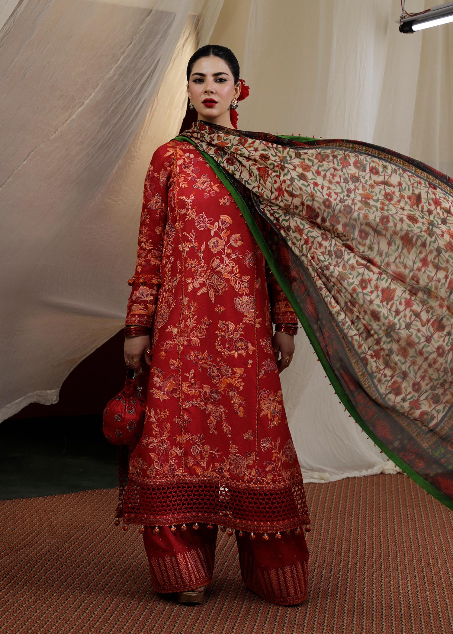 Hussain Rehar | Lawn SS 23 | Berry - Official Hussain Rehar stockist in UK - Sakeena London