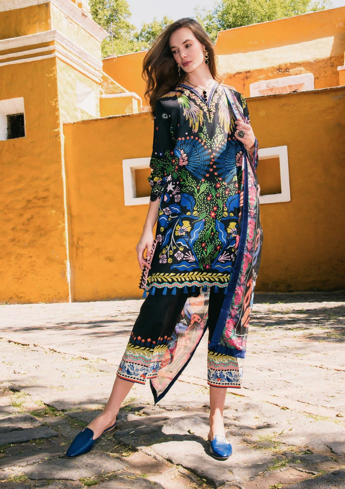 Lawn - Mushq - Hemline - La Dolce - Prints Vol-2 - HUN25#02A - SPRING BOUQUEÃÂÃÂ¢