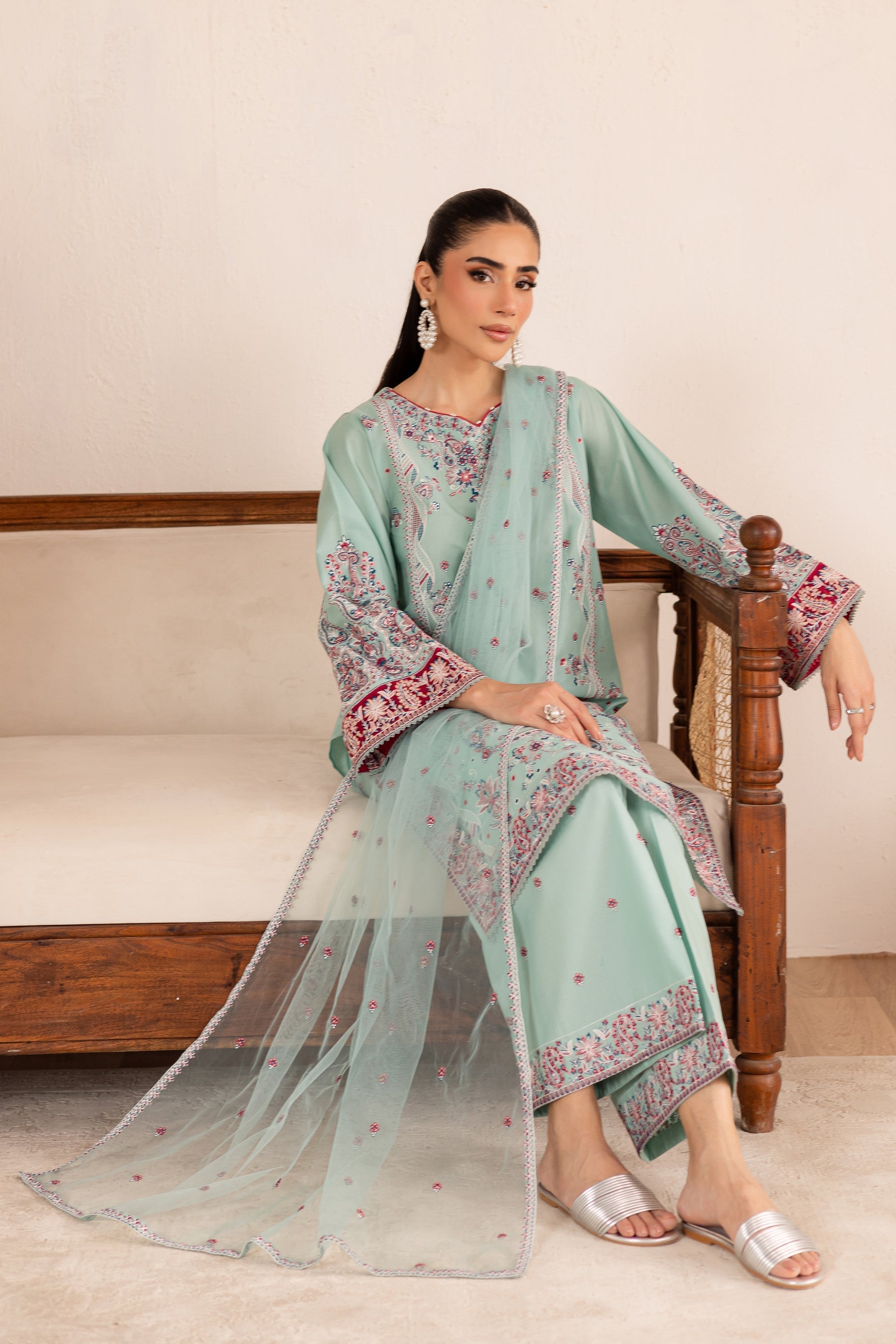 Batik | Nyra Embroidered Summer Solids | Zen - Official Batik stockist in UK - Sakeena London