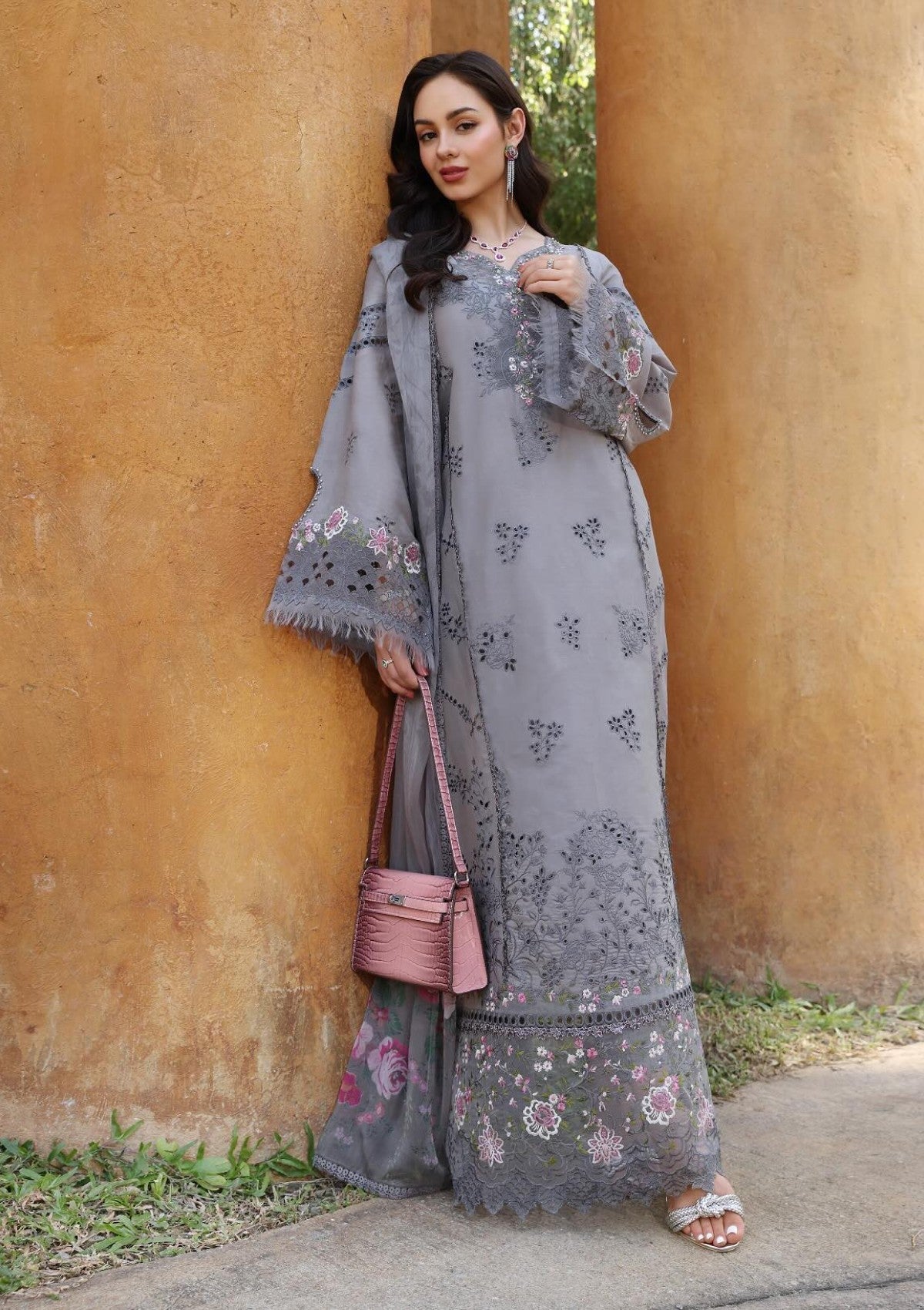 Lawn - Noor By Saadia Asad - Eid Luxury - Handwork Laserkari - NEH25#2B