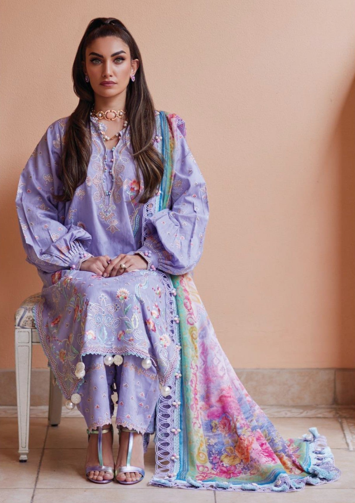 Lawn - Farah Talib Aziz - Luxury Unstitched - FTL25#09 - Lilliana Lavender