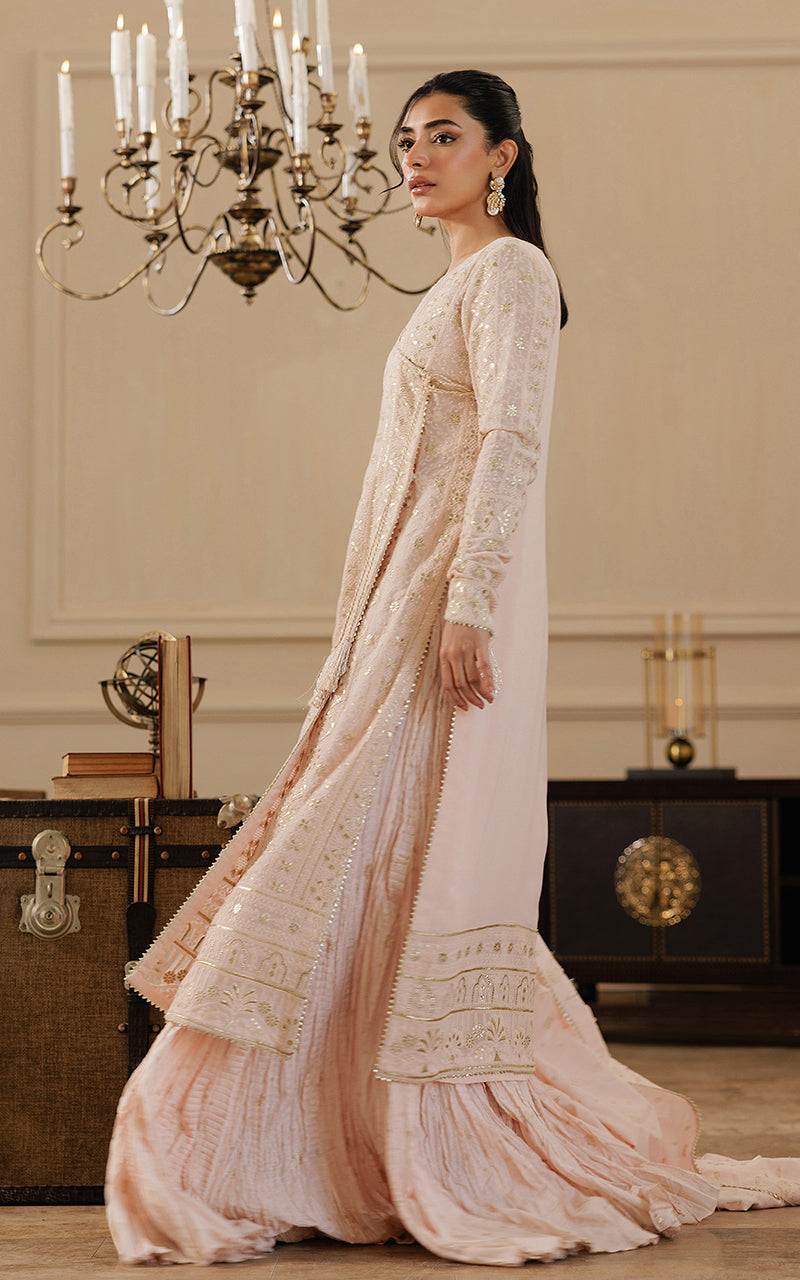 Threads and Motifs | Formal Dresses 25 | Embroidered Angrakha With Gharara And Dupatta - Official Threads and Motifs stockist in UK - Sakeena London