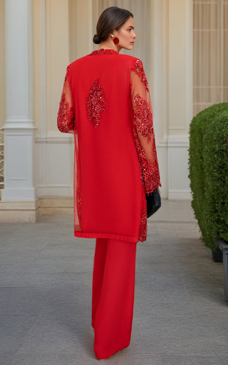 Threads and Motifs | Formal Dresses 25 | NET EMBROIDERED JACKET - Official Threads and Motifs stockist in UK - Sakeena London