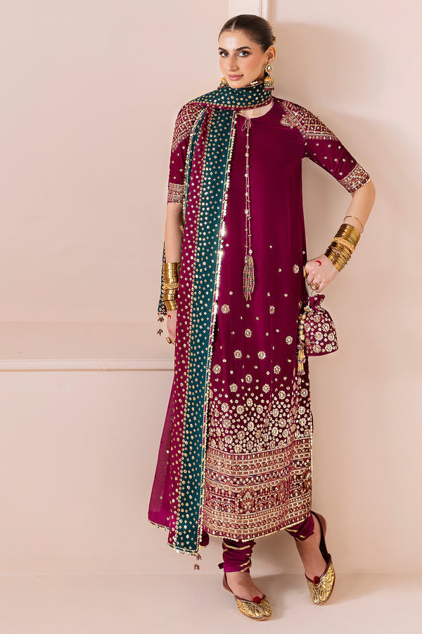 Jazmin | Chandni Velvet Formals 25 | Embroidered Velvet Formal CVF D-02 - Official Jazmin stockist in UK - Sakeena London