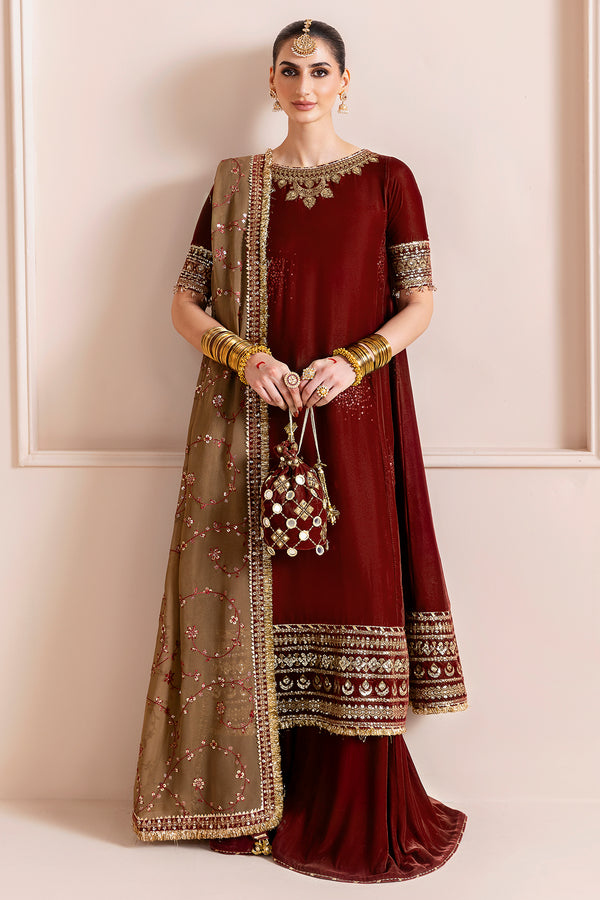 Jazmin | Chandni Velvet Formals 25 | Embroidered Velvet Formal CVF D-13 - Official Jazmin stockist in UK - Sakeena London