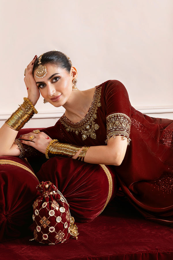 Jazmin | Chandni Velvet Formals 25 | Embroidered Velvet Formal CVF D-13 - Official Jazmin stockist in UK - Sakeena London
