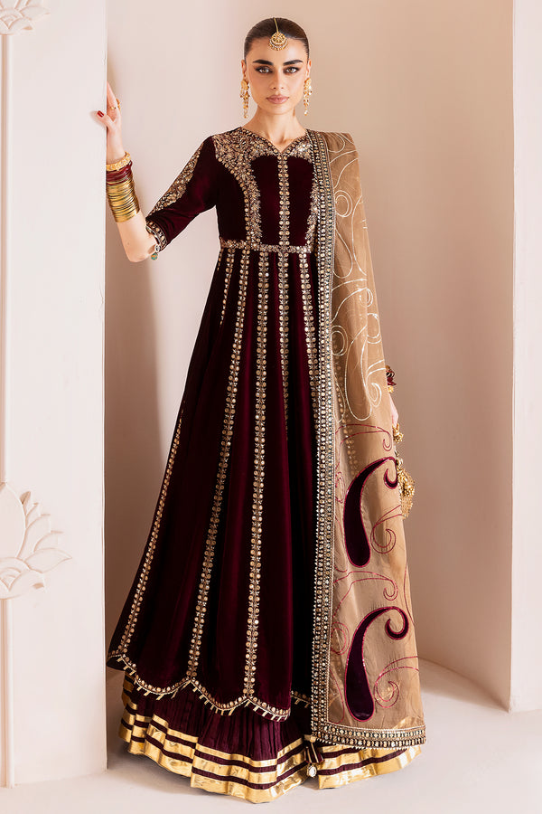 Jazmin | Chandni Velvet Formals 25 | Embroidered Velvet Formal CVF D-12 - Official Jazmin stockist in UK - Sakeena London