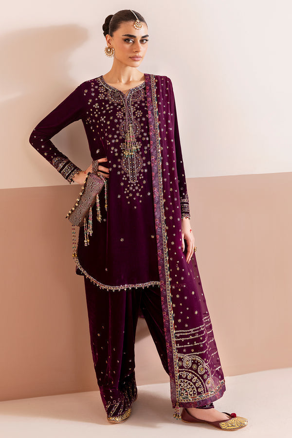 Jazmin | Chandni Velvet Formals 25 | Embroidered Velvet Formal CVF D-05 - Official Jazmin stockist in UK - Sakeena London