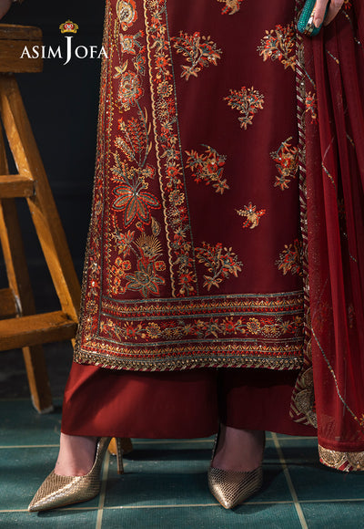 Asim Jofa | Lumiere Formals | AJLFC-05 EMBROIDERED SLUB LAWN - Official Asim Jofa stockist in UK - Sakeena London