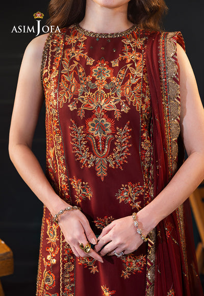 Asim Jofa | Lumiere Formals | AJLFC-05 EMBROIDERED SLUB LAWN - Official Asim Jofa stockist in UK - Sakeena London