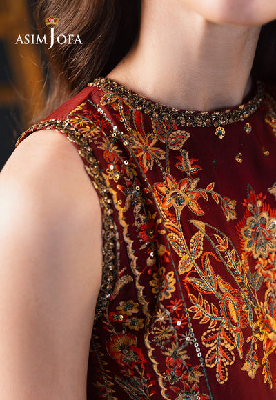 Asim Jofa | Lumiere Formals | AJLFC-05 EMBROIDERED SLUB LAWN - Official Asim Jofa stockist in UK - Sakeena London