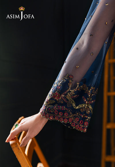 Asim Jofa | Lumiere Formals | AJLFC-07 EMBROIDERED NET - Official Asim Jofa stockist in UK - Sakeena London