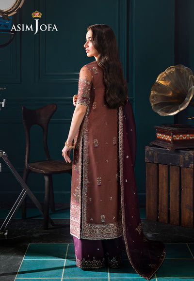 Asim Jofa | Lumiere Formals | AJLFC-08 EMBROIDERED JAVERIA NET - Official Asim Jofa stockist in UK - Sakeena London