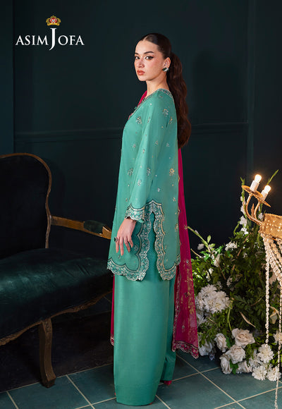Asim Jofa | Lumiere Formals | AJLFC-04 EMBROIDERED RAW SILK - Official Asim Jofa stockist in UK - Sakeena London