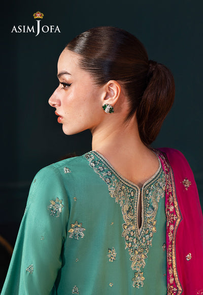 Asim Jofa | Lumiere Formals | AJLFC-04 EMBROIDERED RAW SILK - Official Asim Jofa stockist in UK - Sakeena London