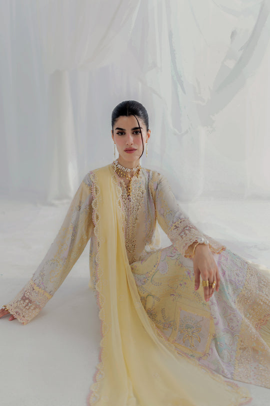 Qalamkar | Luxe Silk 25 | LK-03 LENI - Official Qalamkar stockist in UK - Sakeena London