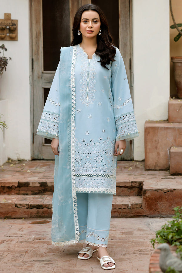 Farasha | Summer Weaves Embroidered Lawn | Sky Haze - Official Farasha stockist in UK - Sakeena London