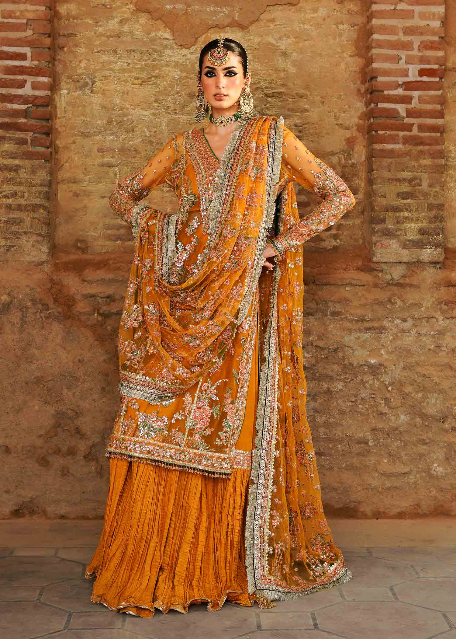 Hussain Rehar | Zaib un Nisa 23 | Saffron - Official Hussain Rehar stockist in UK - Sakeena London