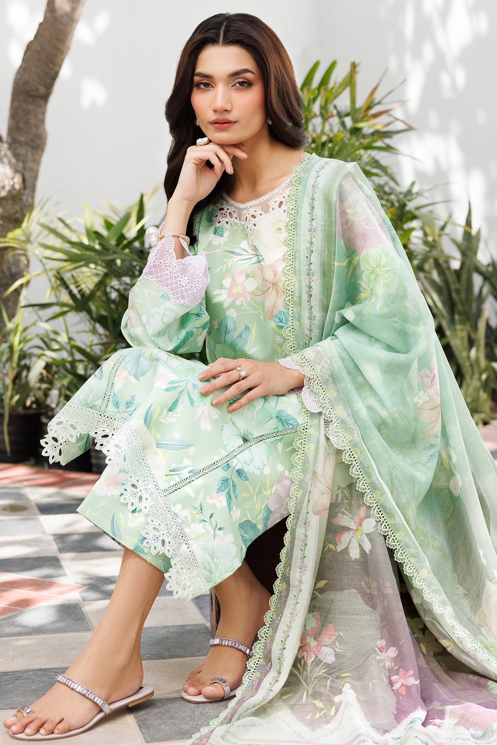 Farasha | Printed Essentials | Silken Sage - Official Farasha stockist in UK - Sakeena London