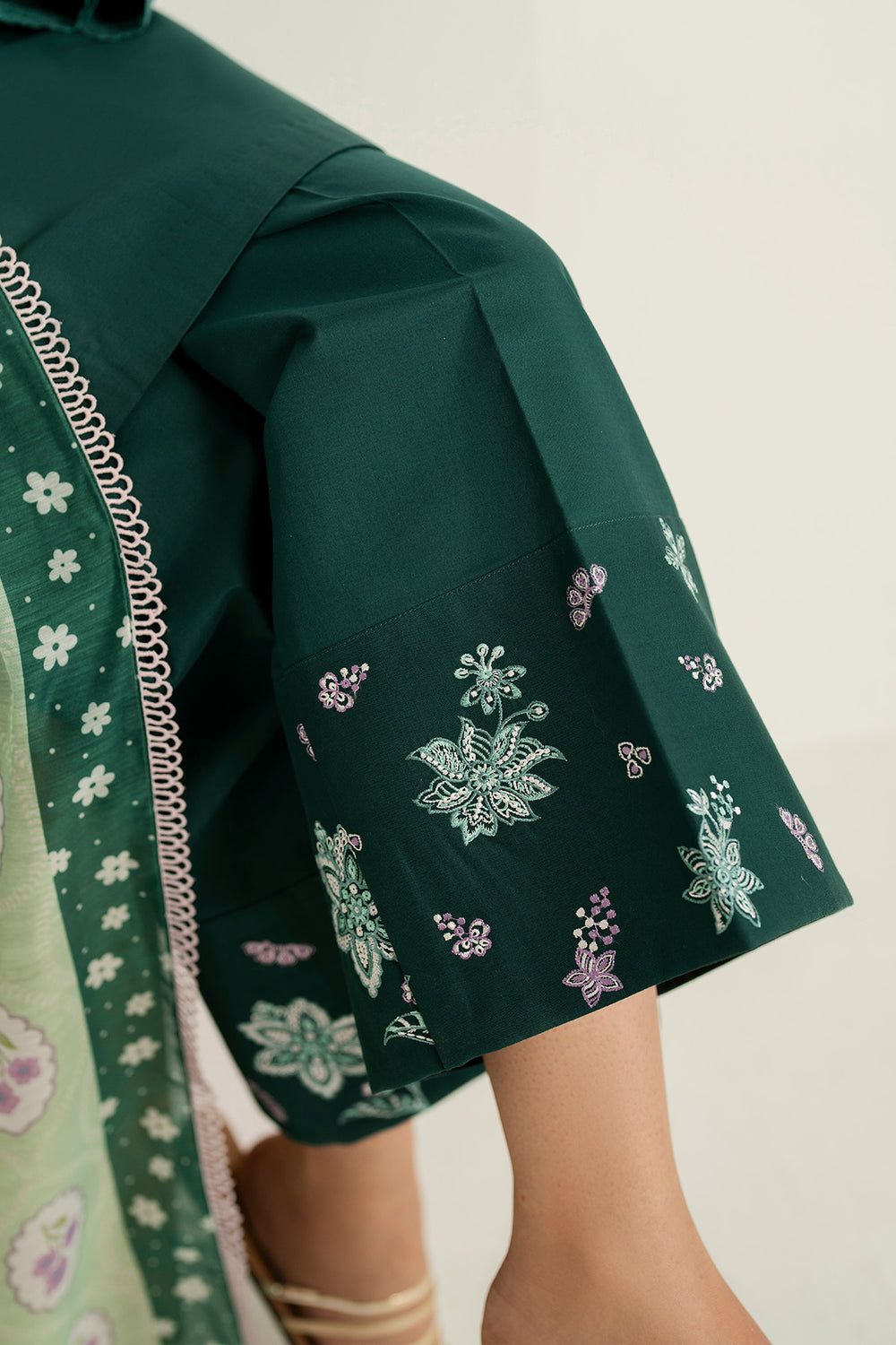 Farasha | Thread Lines Embroidered | Turquoise Bliss - Official Farasha stockist in UK - Sakeena London