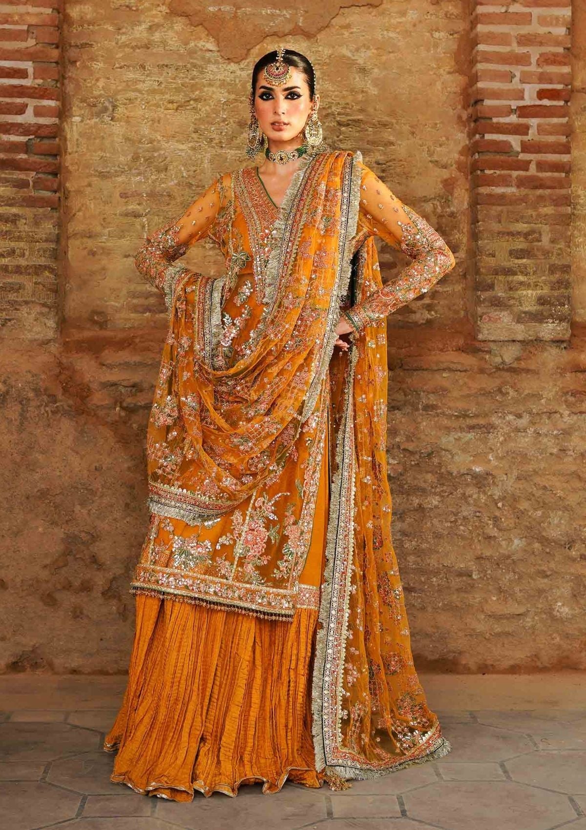 Formal Collection - Hussain Rehar - Zaib-un-nisa - Saffron