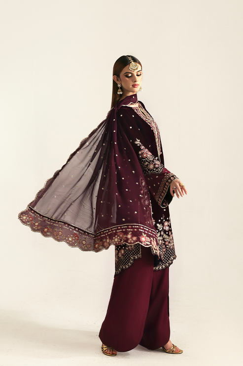Emaan Adeel | Zarposh Velvet 25 | KANWAL - Official Emaan Adeel stockist in UK - Sakeena London