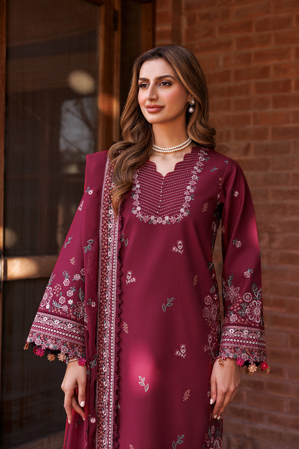 Farasha | Dastoor Embroidered Lawn SS24 | RUBY GLAM - Official Farasha stockist in UK - Sakeena London