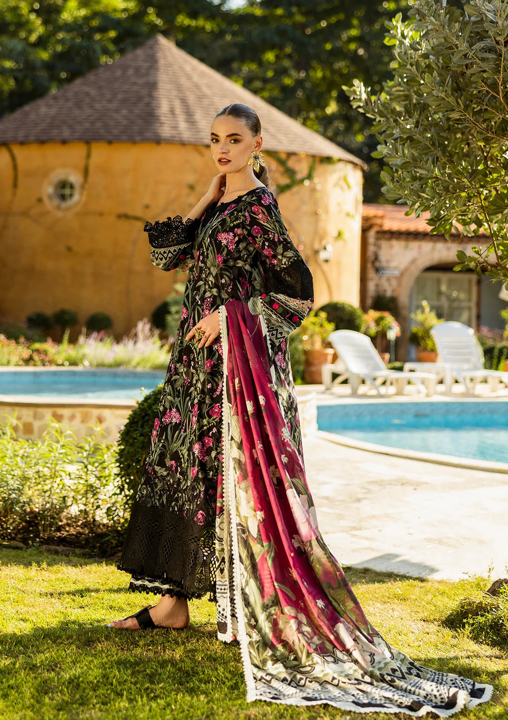 Elaf Premium | Print Chikankari 25 | ELK-08A VISTA - Official Elaf Premium stockist in UK - Sakeena London