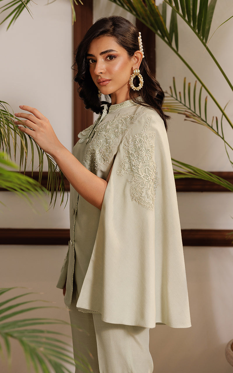 Threads and Motifs | Formal Dresses 25 | Embroidered Cape With Trouser - Official Threads and Motifs stockist in UK - Sakeena London