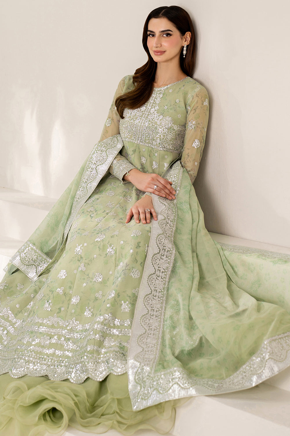 Farasha | Fiorella Formals | Sage Sparkle - Official Farasha stockist in UK - Sakeena London