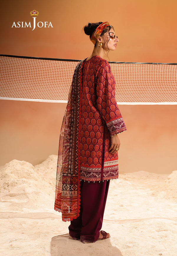 Asim Jofa | Summer Rhapsody | AJUBU-26 Printed Embroidered Lawn - Official Asim Jofa stockist in UK - Sakeena London