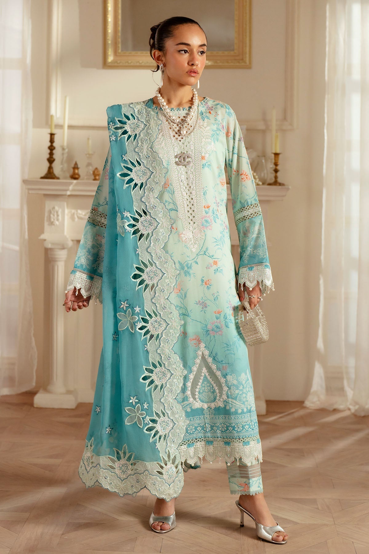 Nureh | Feya Eid Lawn | FE-06 - Official Nureh stockist in UK - Sakeena London