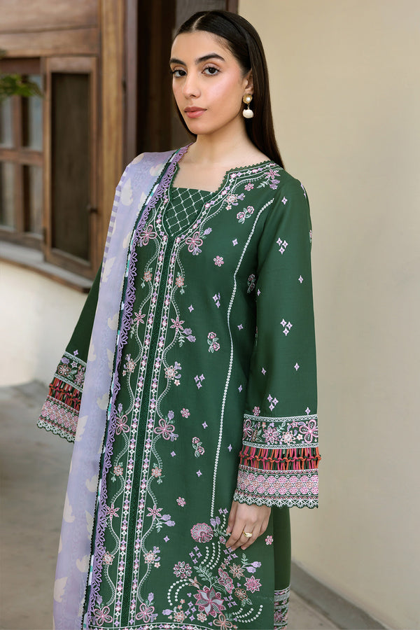 Farasha | Summer Weaves Embroidered Lawn | Emerald Eclips - Official Farasha stockist in UK - Sakeena London