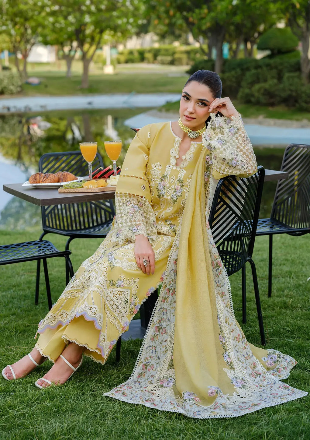 Elaf Premium | Luxury Lawn 25 | ELH-4A DANDELION - Official Elaf Premium stockist in UK - Sakeena London