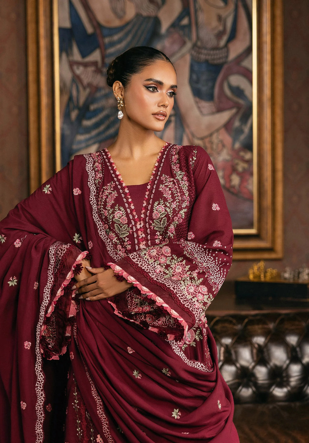 Elaf Premium | Luxury Winter 25 | EWK-4B CRIMSONELLE - Official Elaf Premium stockist in UK - Sakeena London