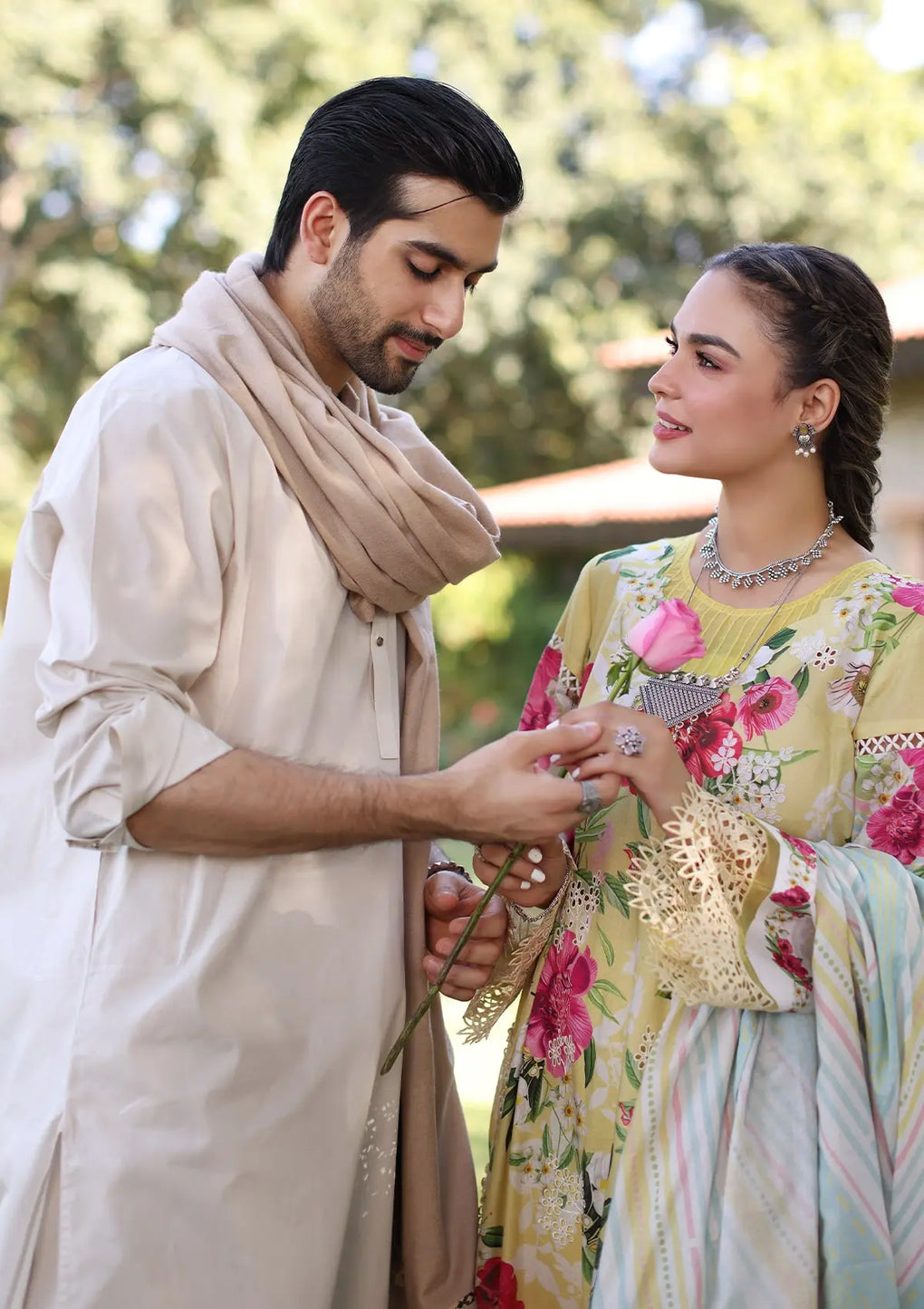 Elaf Premium | Prints Chikankari 24 | 06A SUNSHINE BOUQUET - Official Elaf Premium stockist in UK - Sakeena London
