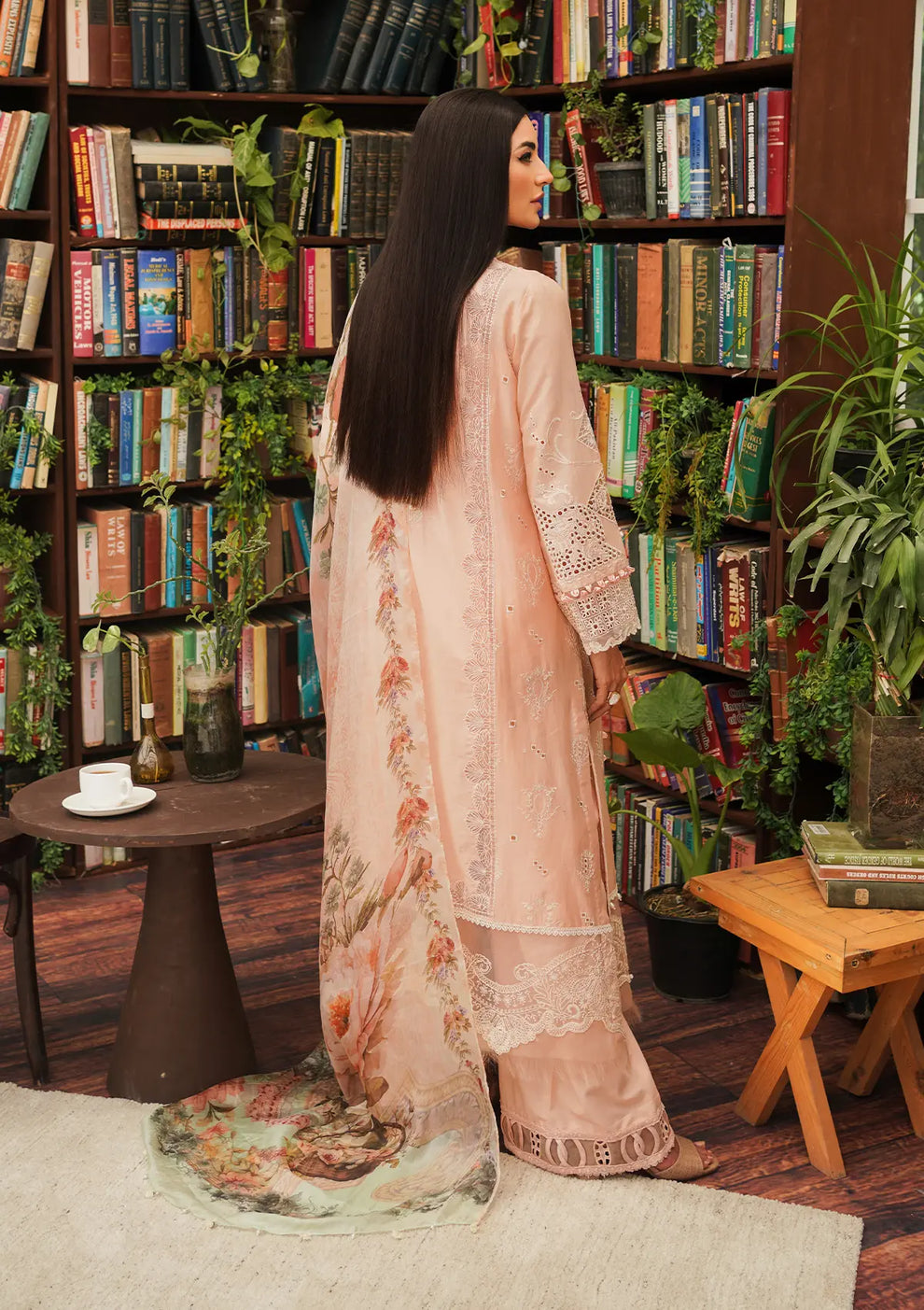 Kahf Premium | Luxury Lawn 24 | KLE-03A Flamingo - Official Kahf Premium stockist in UK - Sakeena London