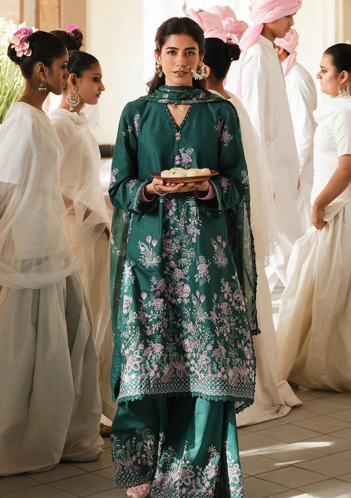 Lawn - Cross Stitch - Eid Unstitched 25 - LAUREL GREEN