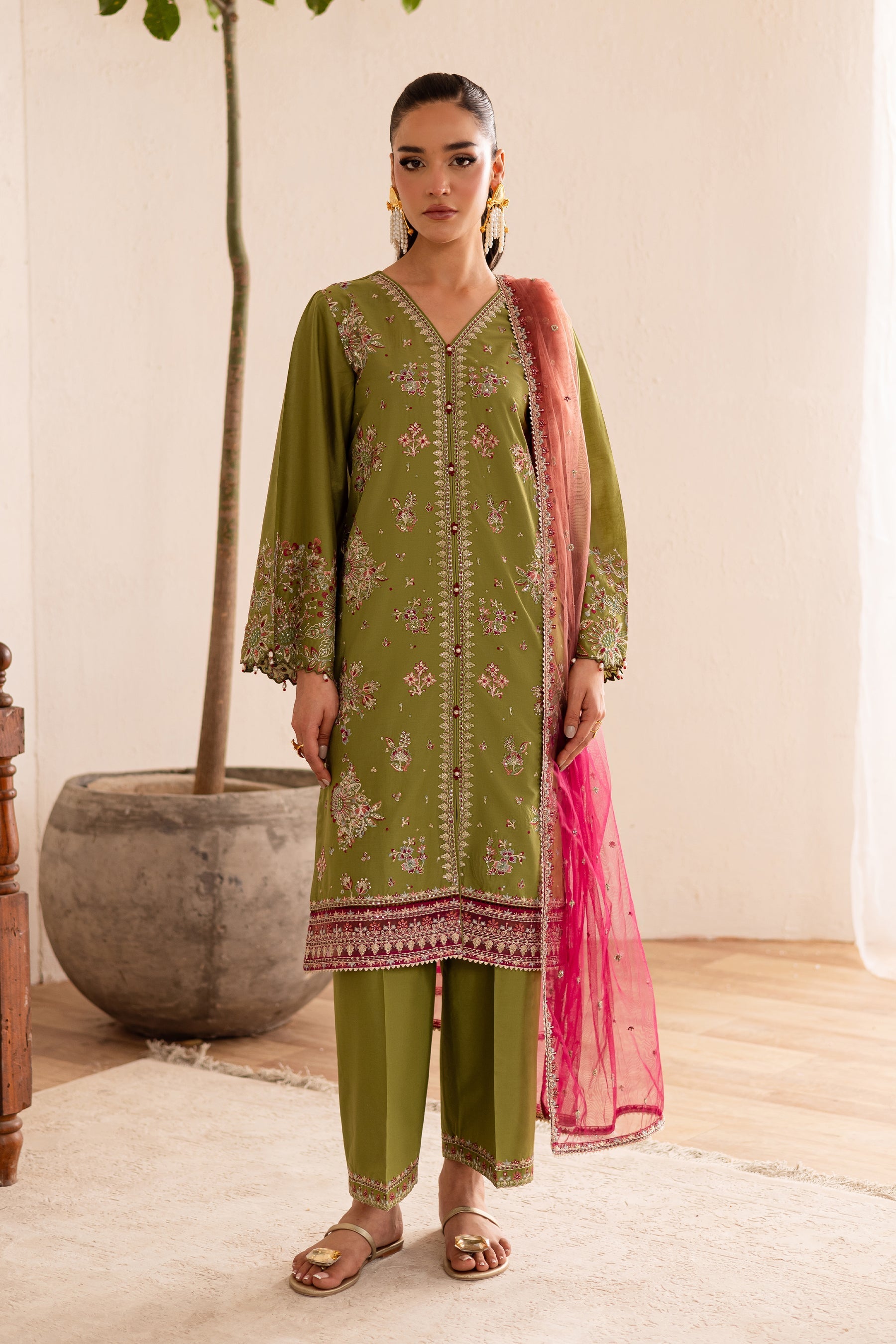 Batik | Nyra Embroidered Summer Solids | Slush - Official Batik stockist in UK - Sakeena London