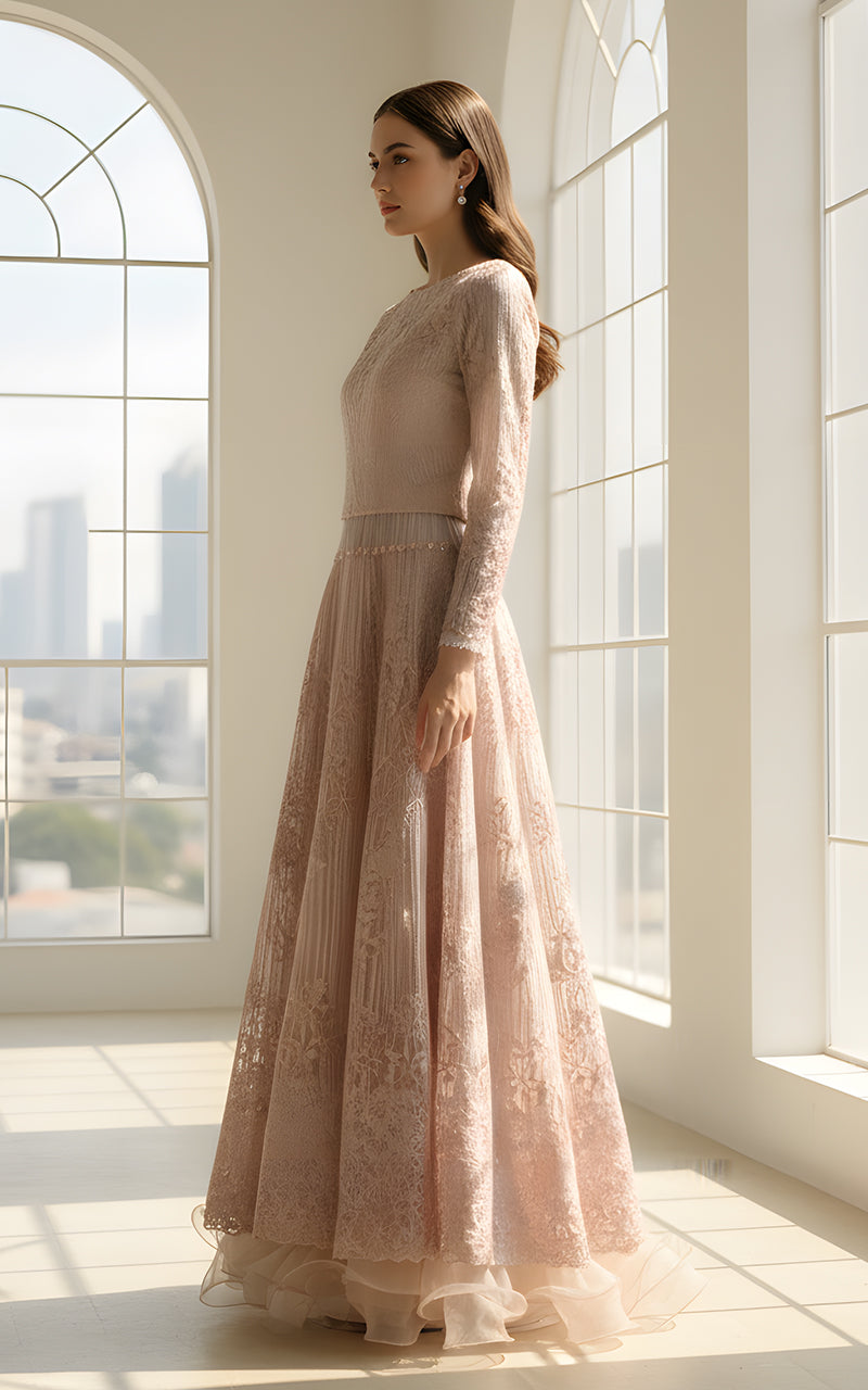 Threads and Motifs | Formal Dresses 25 | Organza Embroidered Blouse And Lehenga - Official Threads and Motifs stockist in UK - Sakeena London