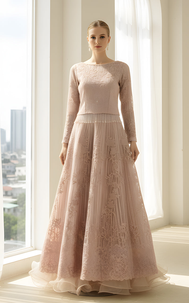 Threads and Motifs | Formal Dresses 25 | Organza Embroidered Blouse And Lehenga - Official Threads and Motifs stockist in UK - Sakeena London