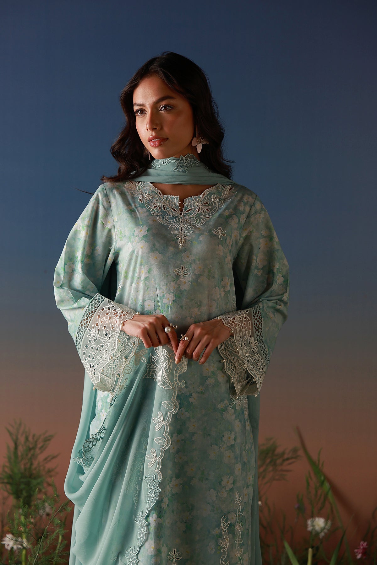 Sahar | Mirha Casual Pret | Pale Azure