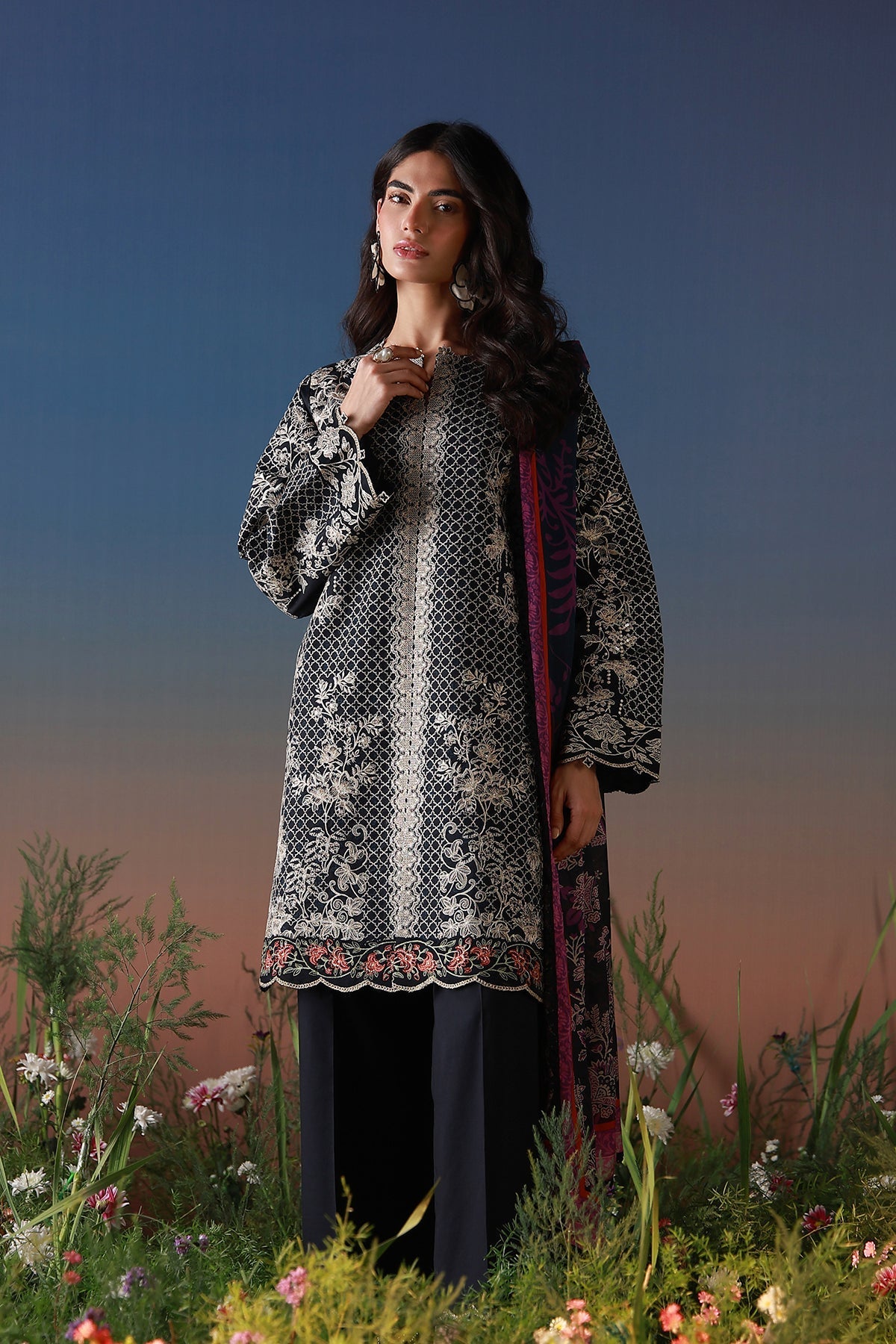Sahar | Mirha Casual Pret | Noir Ãcru