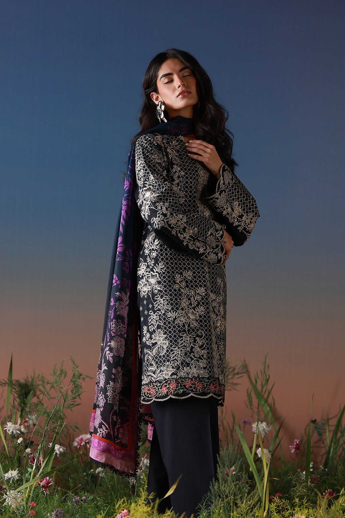 Sahar | Mirha Casual Pret | Noir Ãcru