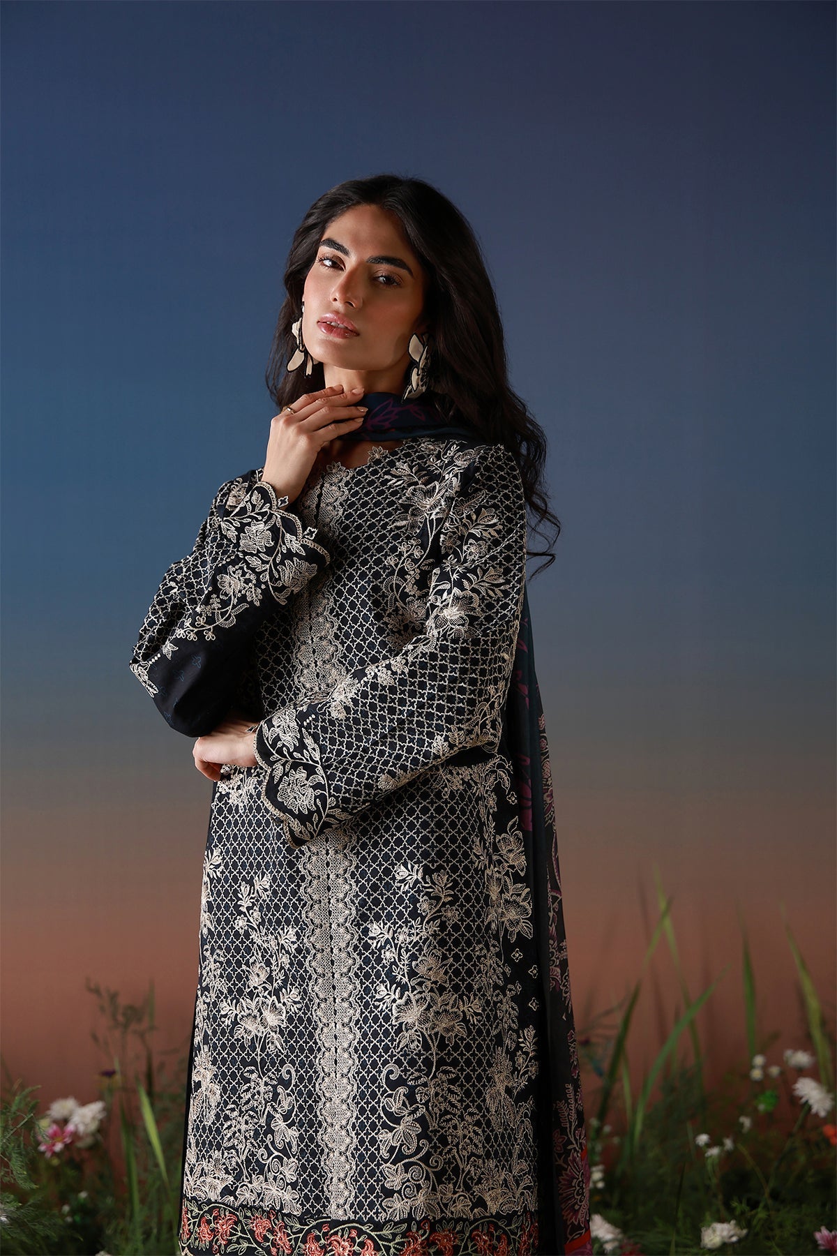 Sahar | Mirha Casual Pret | Noir Ãcru